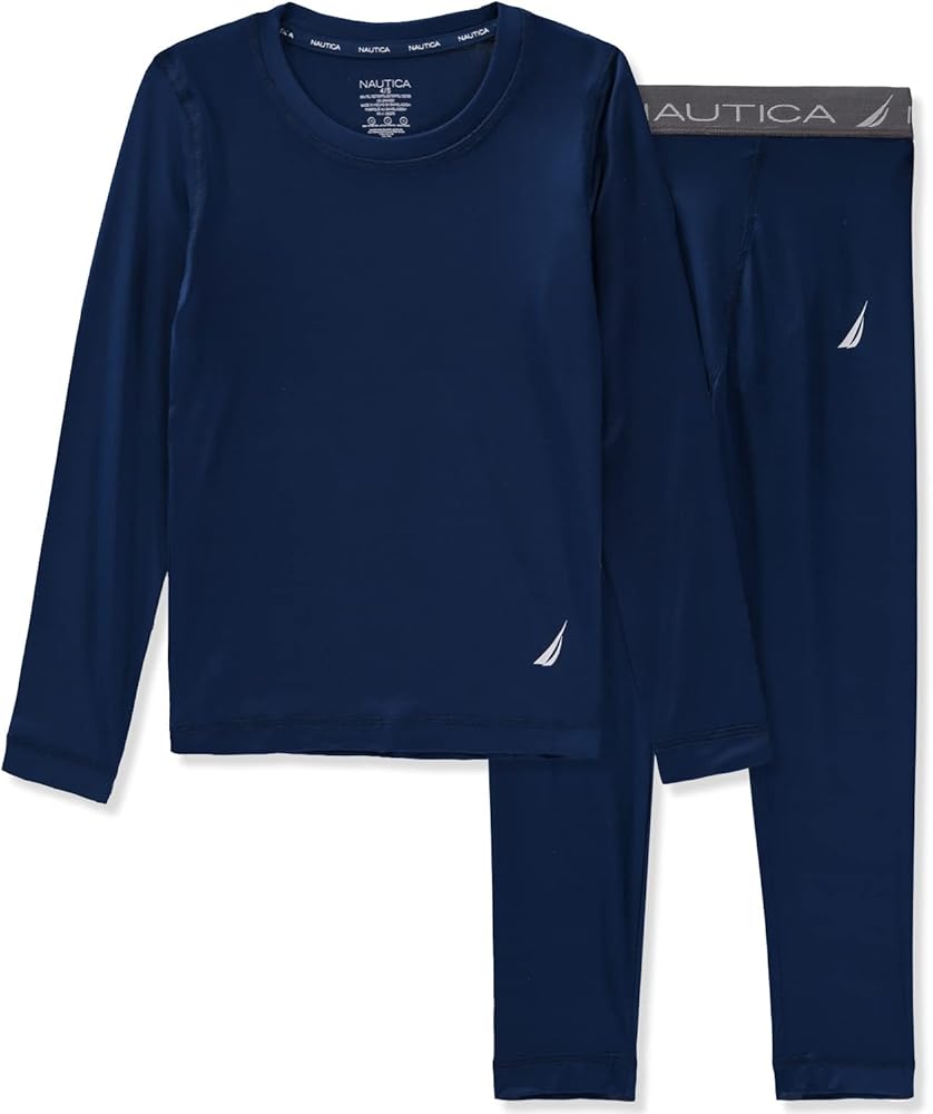 Nautica Boys Base Layer Top & Bottom Long Johns Thermal Underwear Set