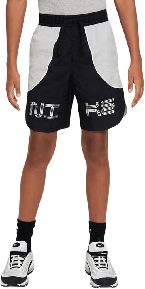 Nike Boys' NSW Amplify Woven Shorts (US, Alpha, Small, Regular, Black/Light Smoke Grey)