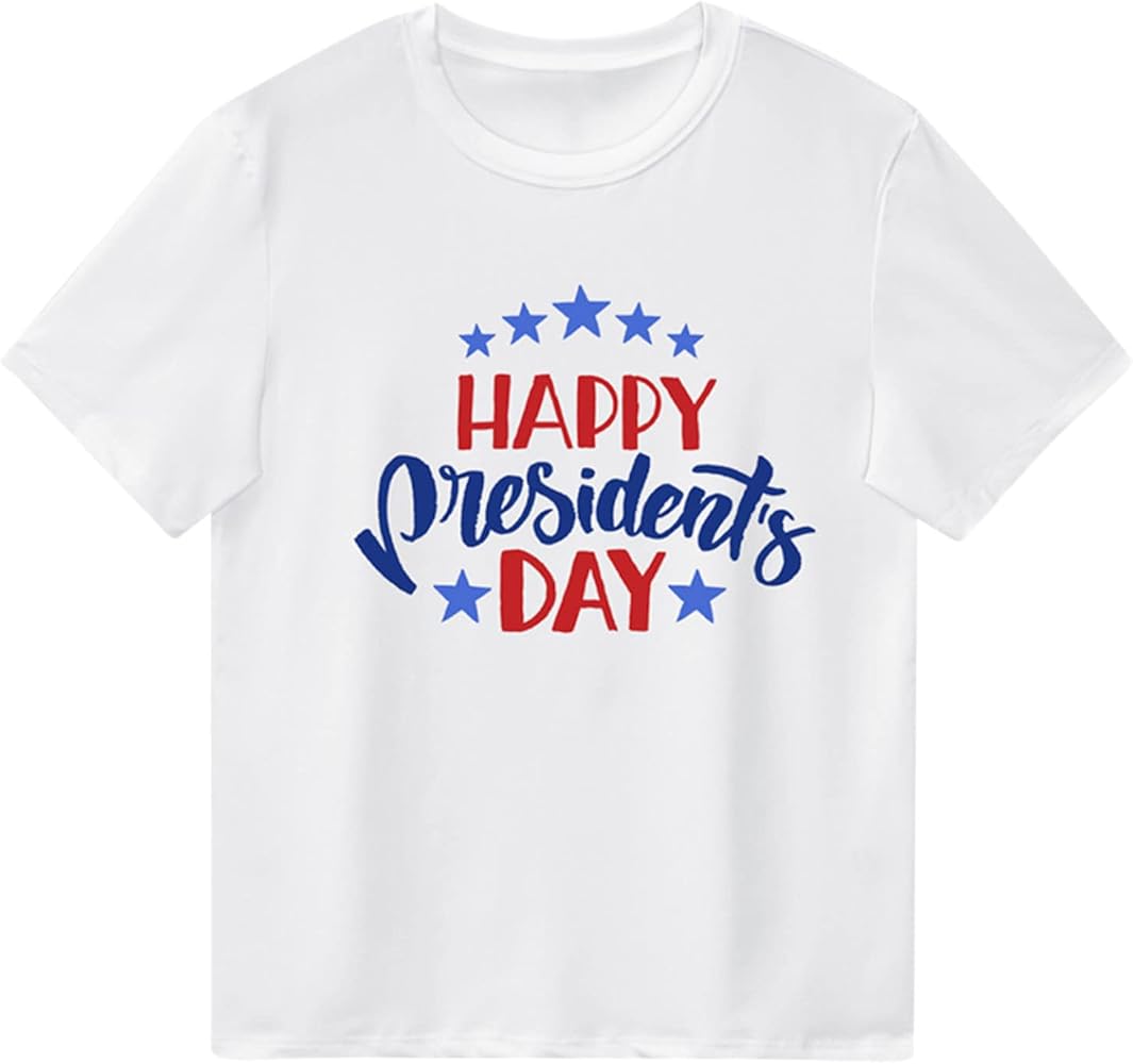 Boys 4th of July Shirt Girls Happy Independence Day Tees Toddler Kids USA Flag Patriotic Short Sleeve Patriotic T-Shirt Tops