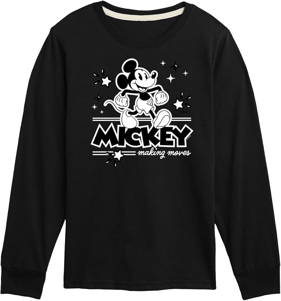 Disney Mickey Mouse Making Moves - Youth Long Sleeve Graphic T-Shirt