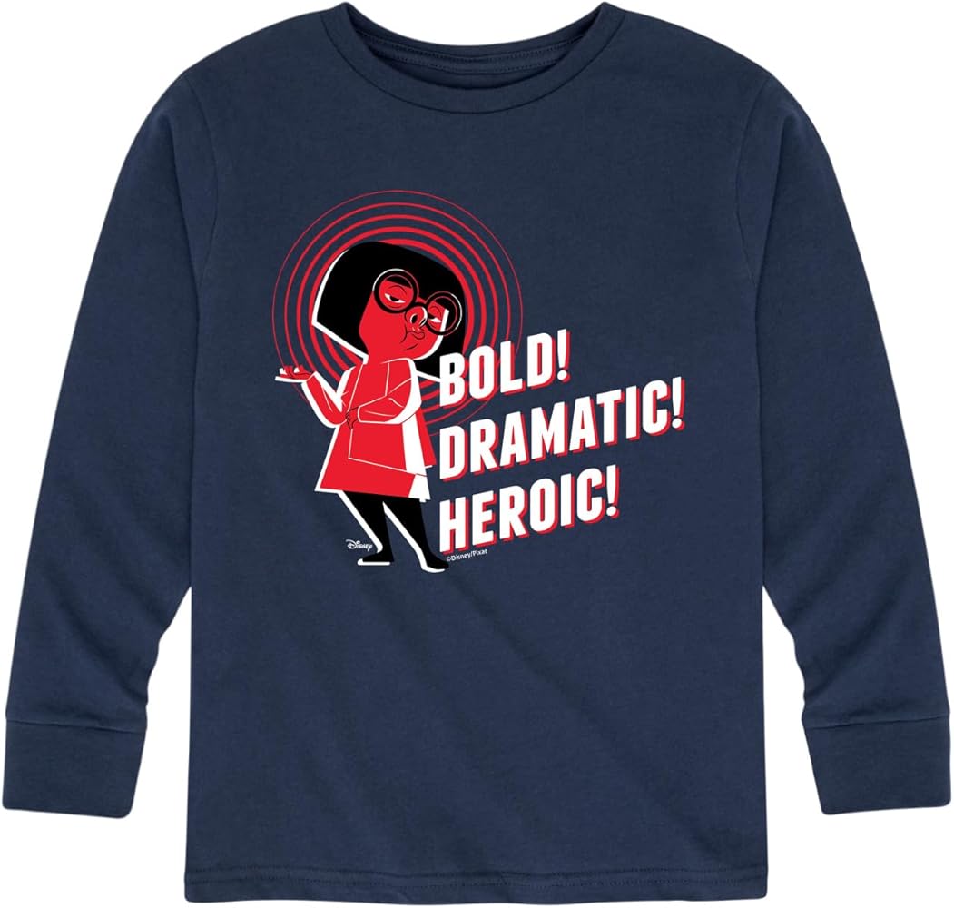 Disney The Incredibles - Bold Dramatic Heroic - Toddler and Youth Long Sleeve Graphic T-Shirt