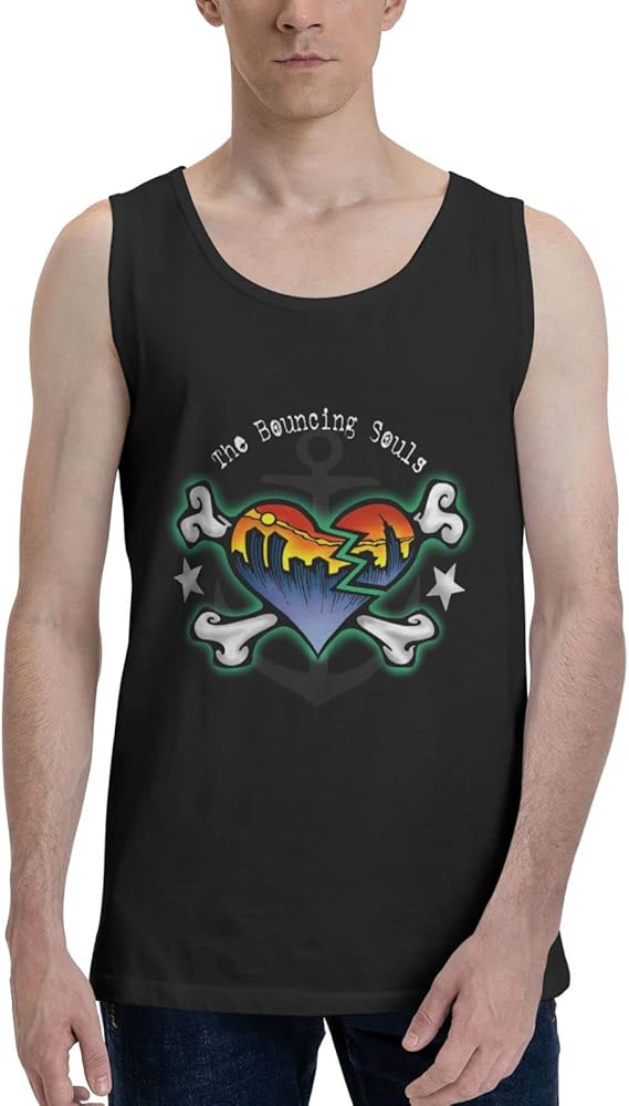 The Bouncing Souls Band Tank Top T Shirt Boy's Summer Sleeveles T-Shirts Fashion Exercise Vest Black