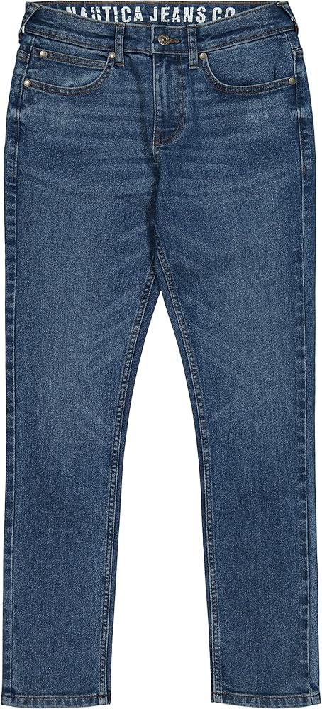 Nautica Boys' Skinny Fit Stretch Denim Jeans, 5-Pocket Style, Zipper Fly & Button Closure