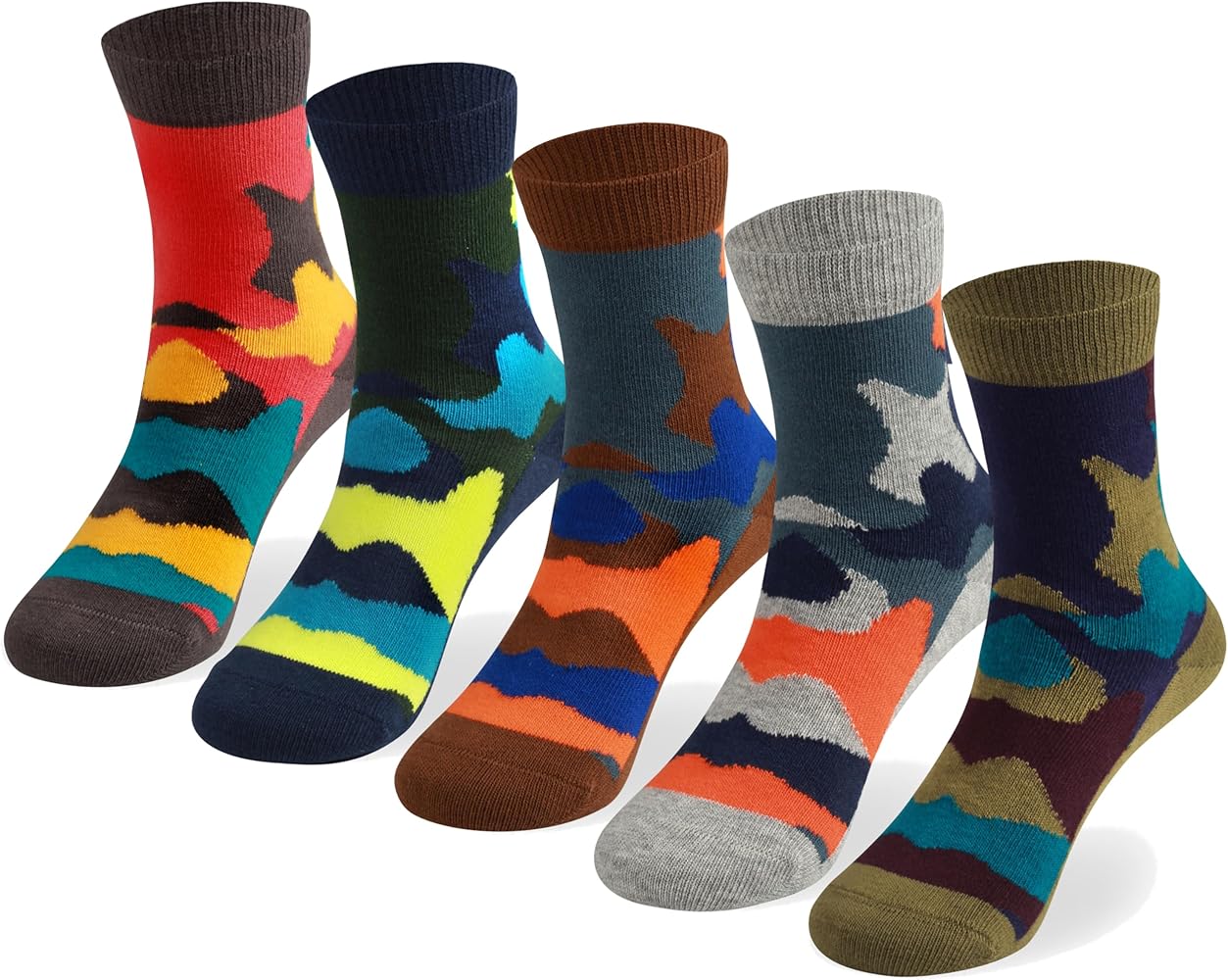 COTTON DAY Kids Boys Crew Dress Socks Bright Colorful Design