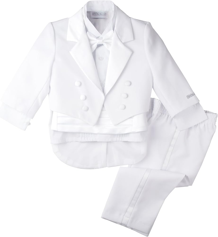 Spring Notion Boys' White Classic Tuxedo with Tail