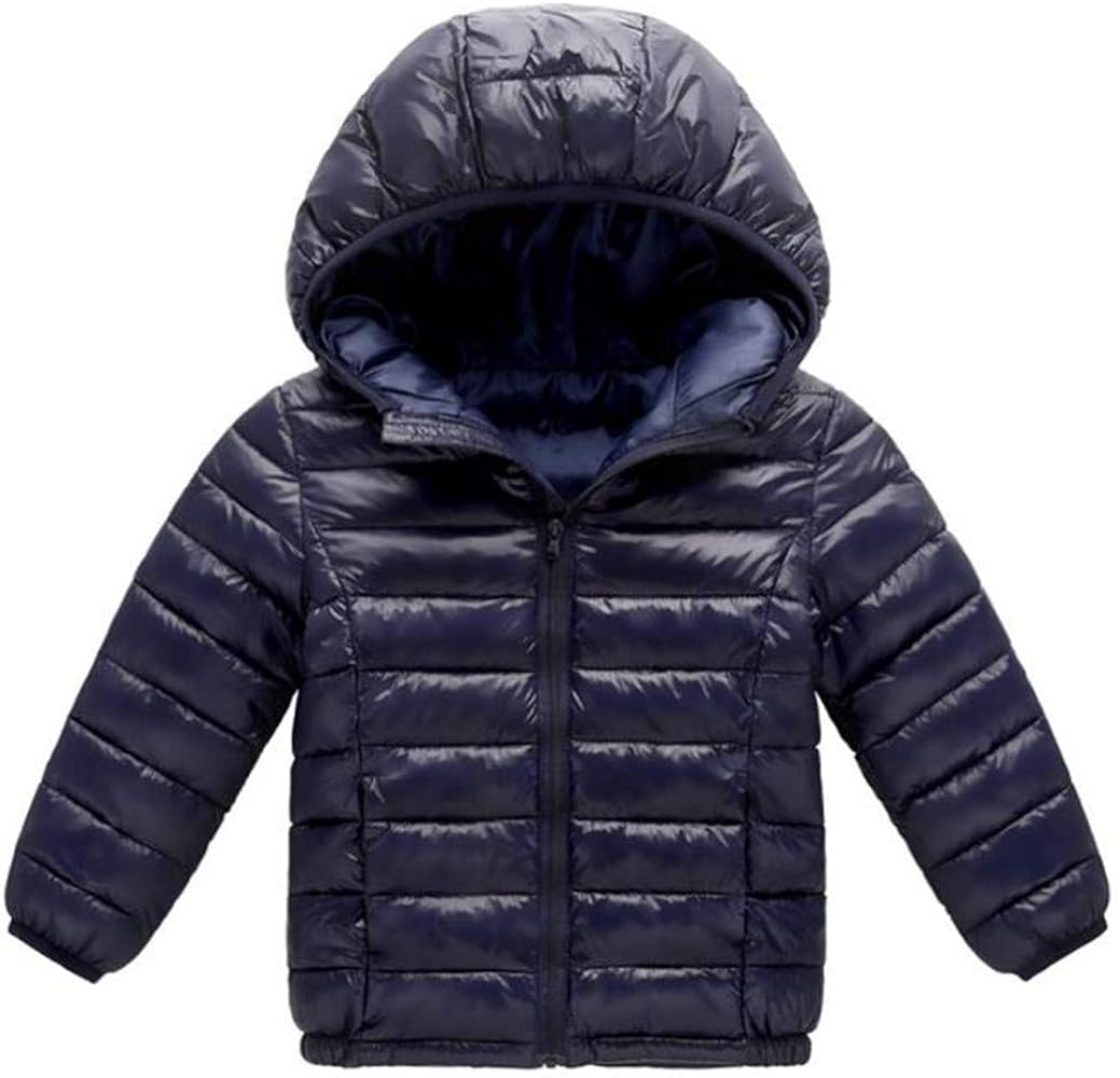 HILEELANG Kids Boy Girl Winter Hooded Puffer Jackets Coats Light Weight Padded Outerwear