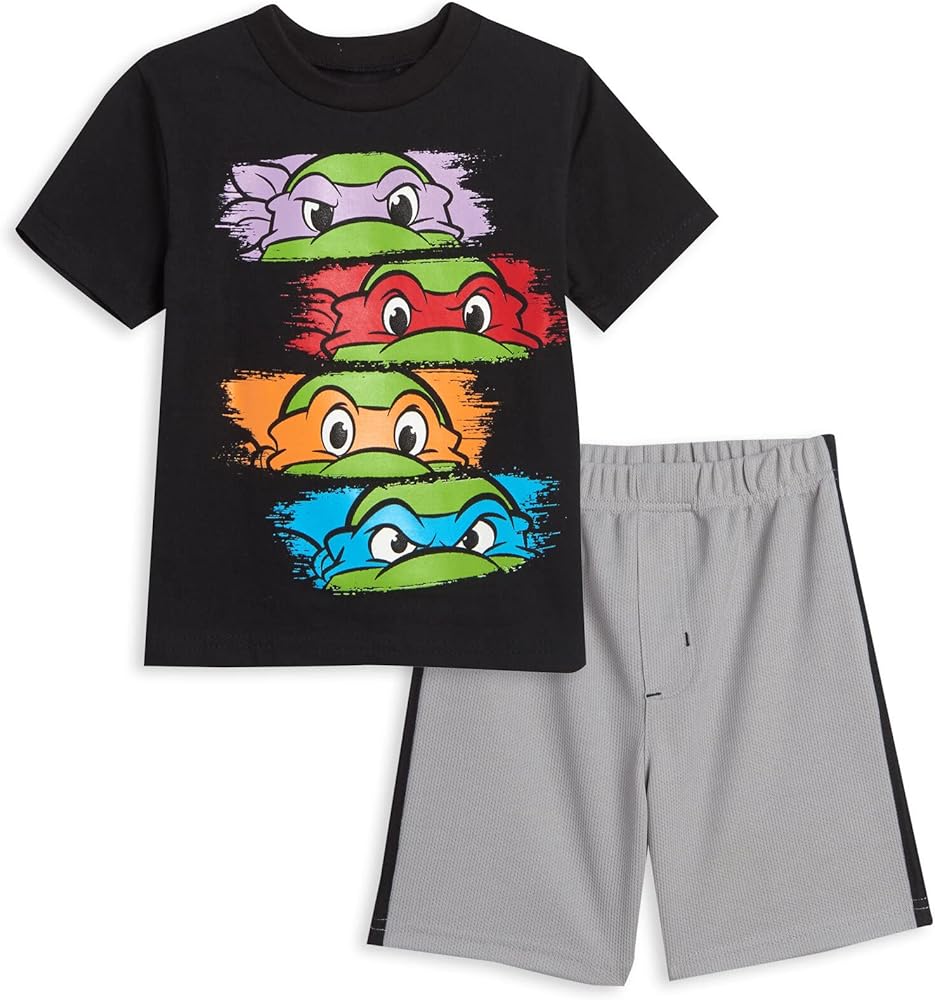 Teenage Mutant Ninja Turtles Donatello Leonardo Michelangelo Raphael T-Shirt and Mesh Shorts Set