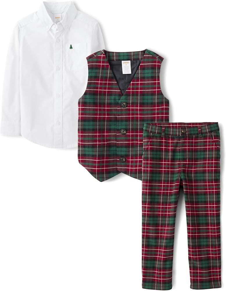 Gymboree Boys' Holiday Dressy 3 Piece, Matching Toddler Outfit