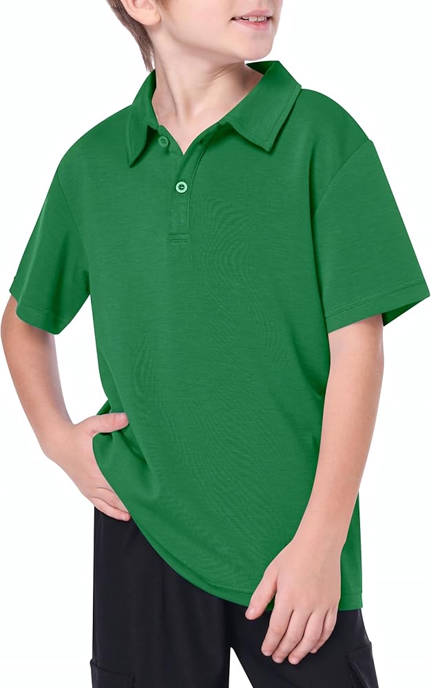 Boys Summer Solid Color Short Sleeve Polo Shirt And Shorts Sets for Kids6-15 Years