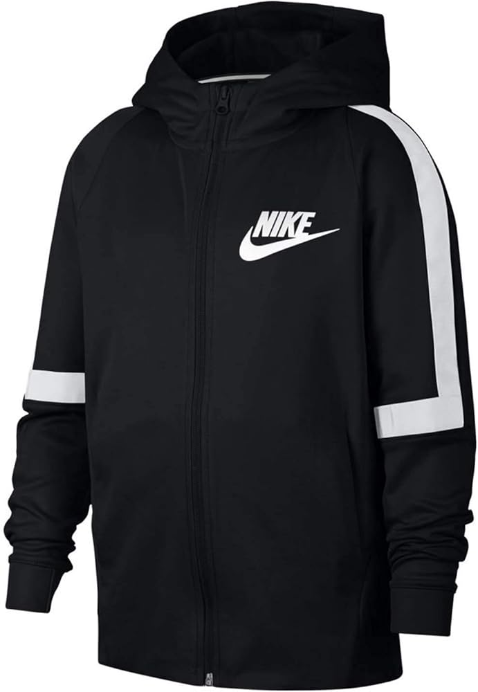 Nike Boy's GS Sportswear Jacket Black White AJ3021 010 (m)