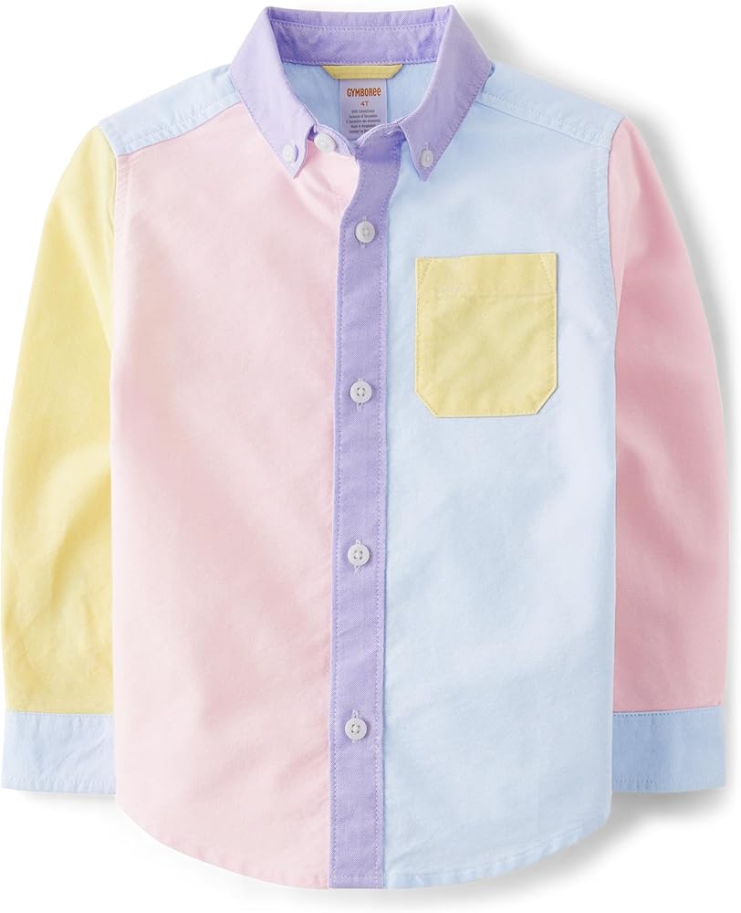 Gymboree,and Toddler Long Sleeve Button Up Shirts,Daybreak Blue,10