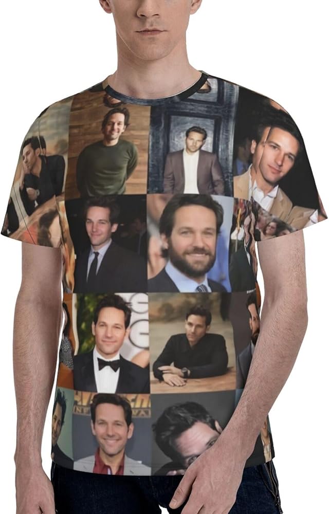 Paul Rudd T Shirt Mens Summer Comfortable Fit Soft Short Sleeve Crew Neck Basic Tee Tops