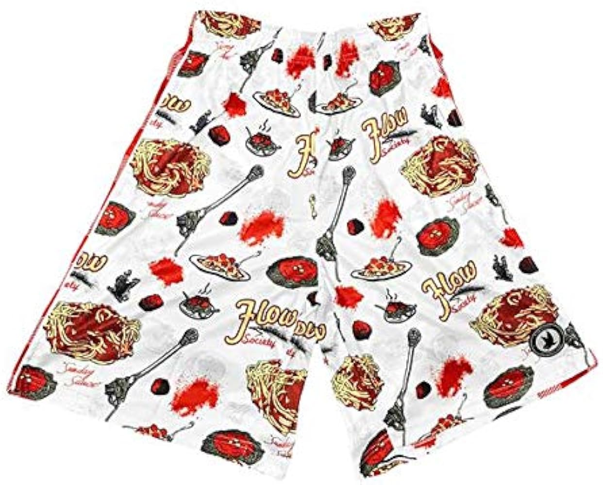 Flow Society Spaghetti & Meat Boys Lacrosse Shorts | Boys LAX Shorts | Lacrosse Shorts for Boys | Kids Athletic Shorts