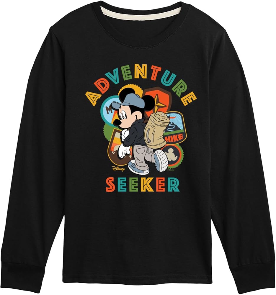 Disney Mickey Mouse - Adventure Seeker - Hike - Youth Long Sleeve Graphic T-Shirt