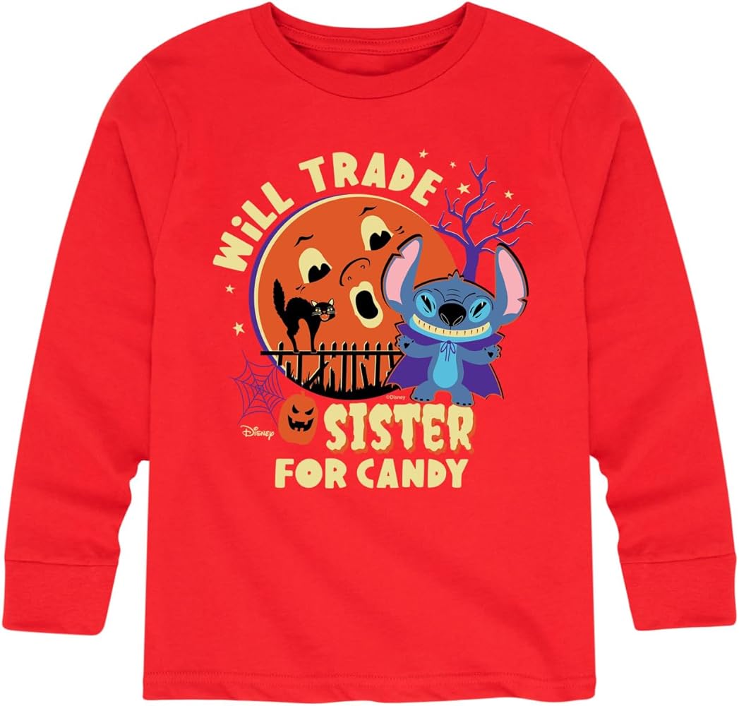 Disney Lilo & Stitch - Will Trade Sister for Candy - Toddler & Youth Long Sleeve Graphic T-Shirt