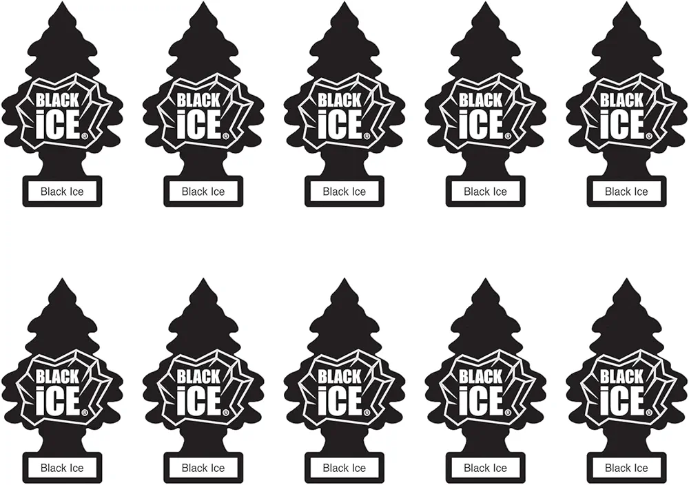 Little Trees Car Freshener, Black Ice, 10-Pack