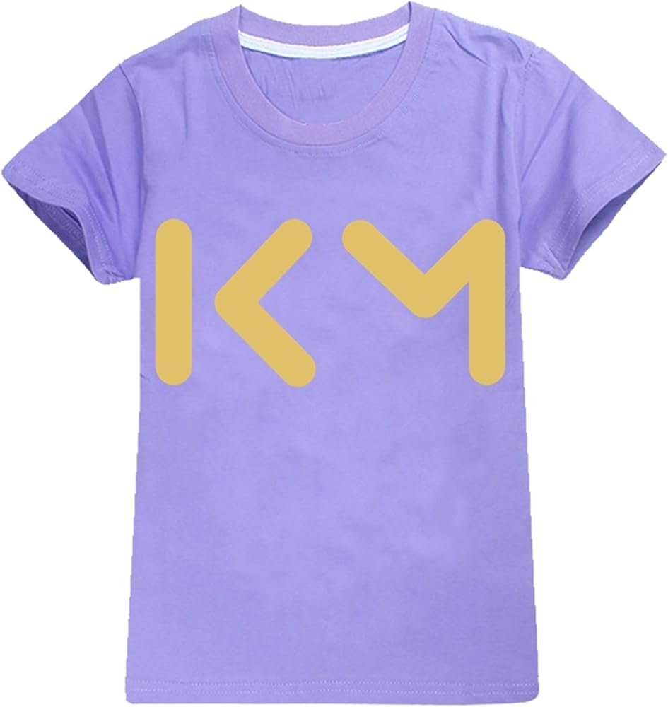 Boys Casual Cozy Crew Neck Tops Kylian Mbappe Short Sleeve T-Shirts Summer Comfy Loose Fit Tees Blouses for 2-16 Years Purple