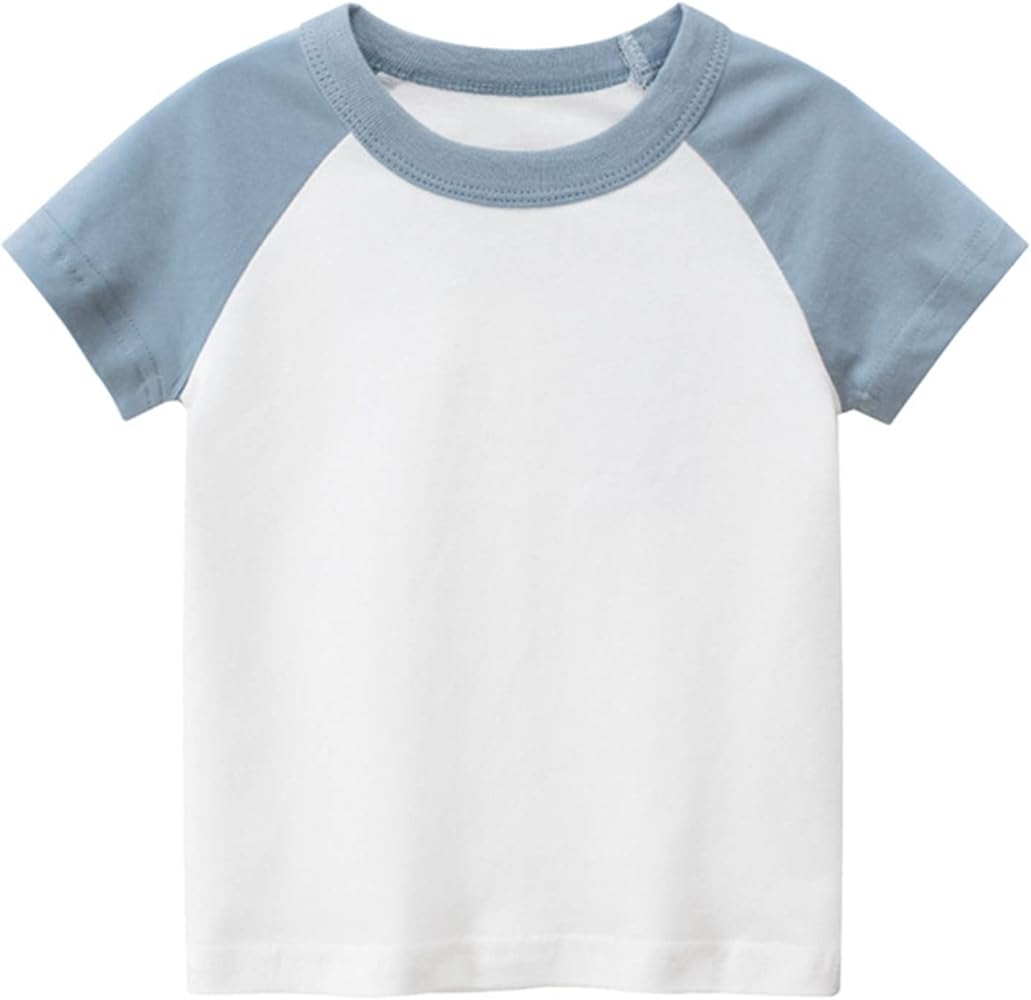 Tops for Boys Baby Boys Girls Color Block Short Sleeve Crewneck T Shirts Tops Tee Clothes for Children