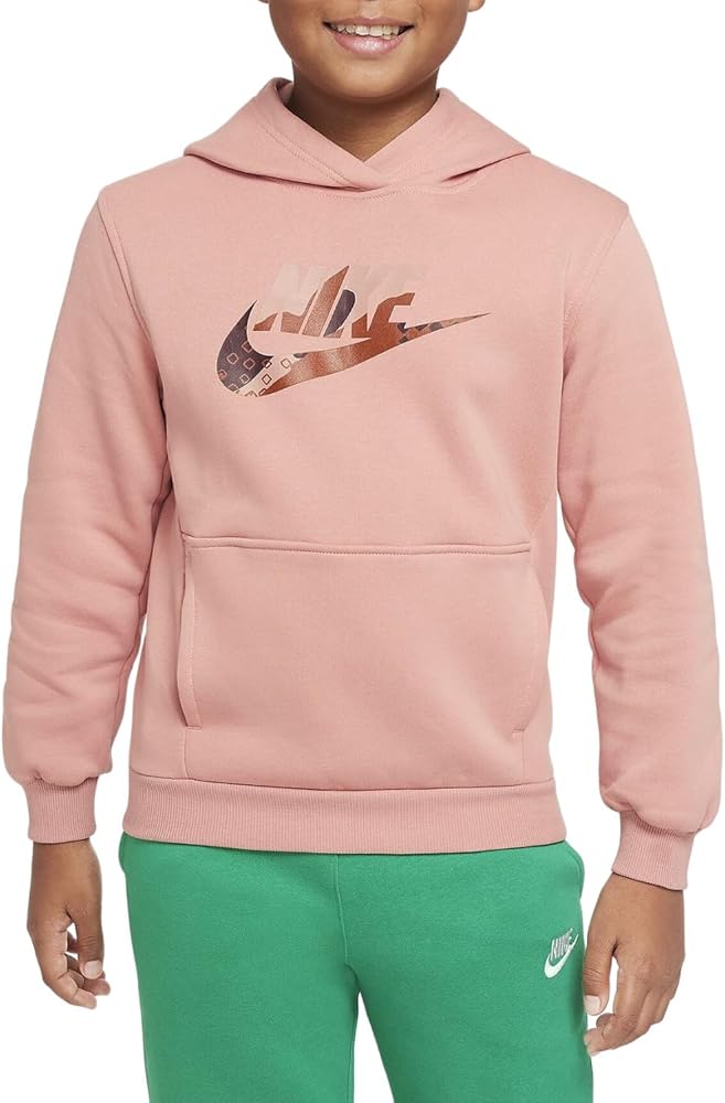 Nike Sportswear Club Fleece Big Kids' Graphic Hoodie Size-XL, Pink