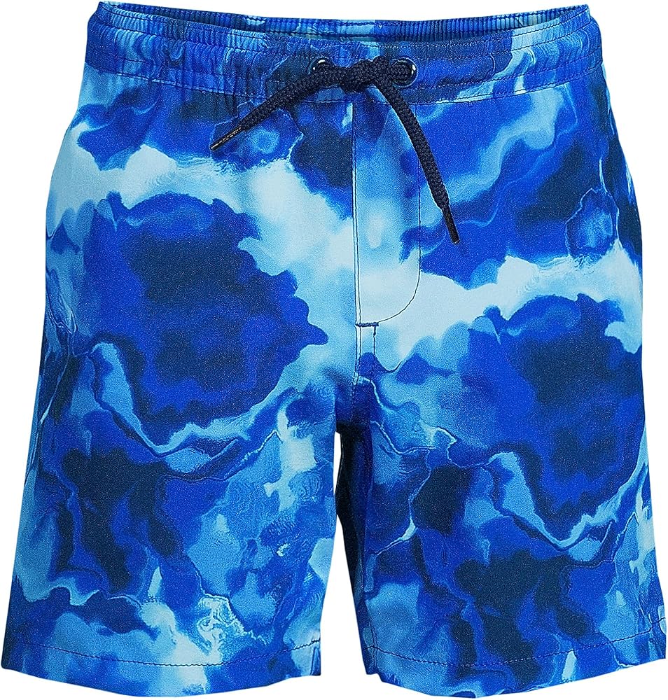 Lands' End Boys Slim Printed Volley Swim Trunks