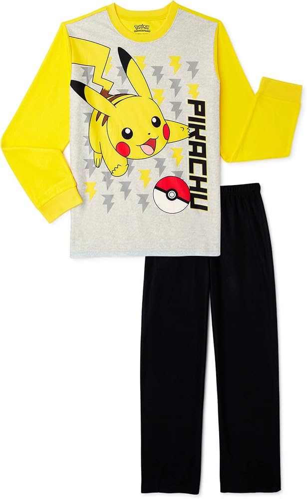 Pokemon Little Boys Pikachu 2 Piece Pajamas Sleep Set (4-5) Yellow