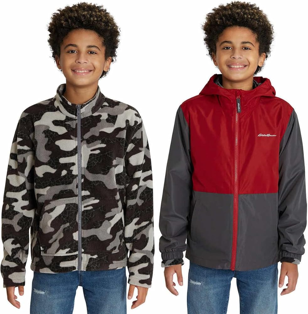 Eddie Bauer Kids Lightweight Lone Peak 3 in 1 Hooded Jacket (as1, alpha, l, regular, Chili Pepper)