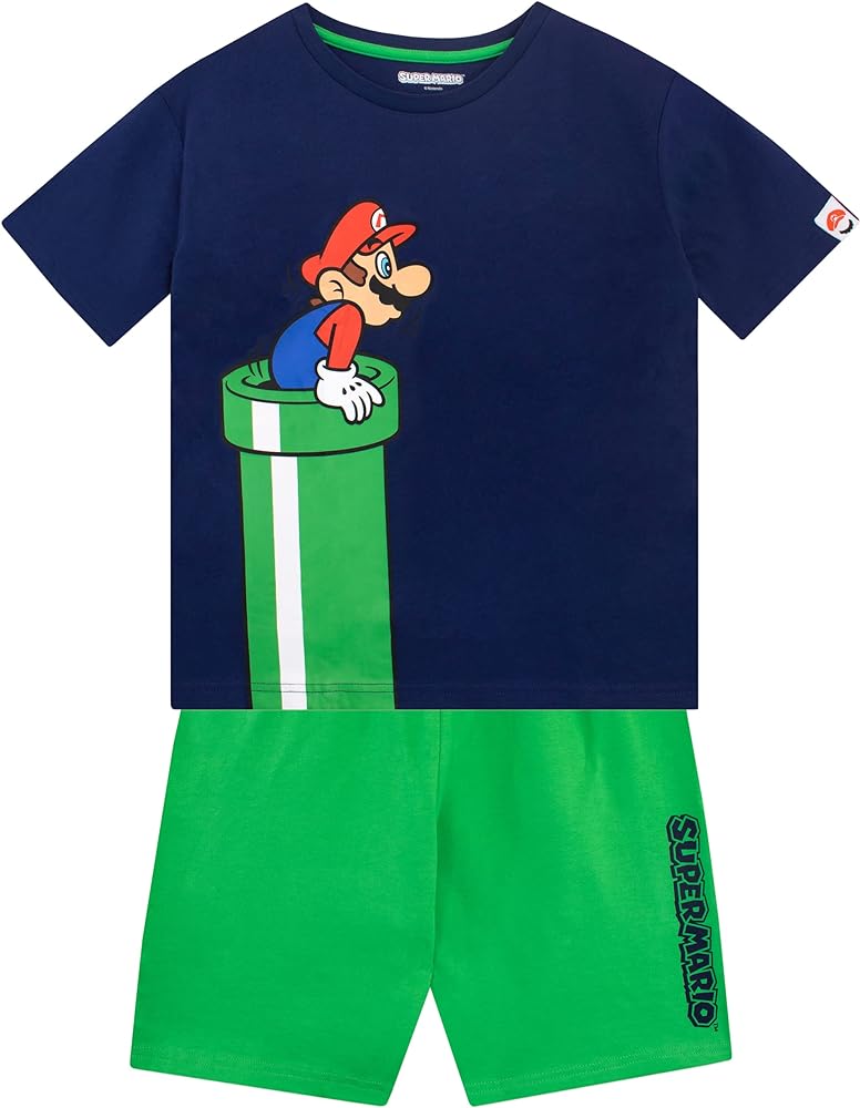 Super Mario Shirt And Shorts Set | Boys Mario Top And Shorts Outfit Set