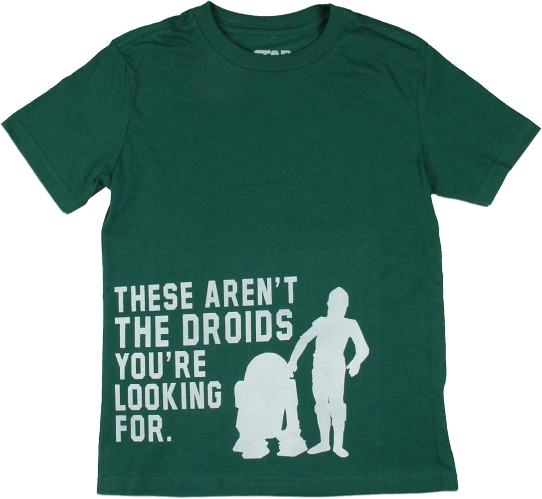 Star Wars Boys' These aren't The Droids You're Looking for Green Tee Shirt Top for Youth