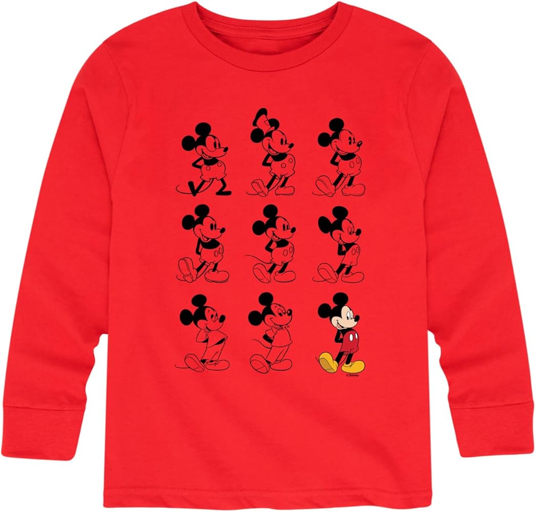 Disney Mickey & Friends - Mickey Mouse Evolution - Toddler and Youth Long Sleeve Graphic T-Shirt