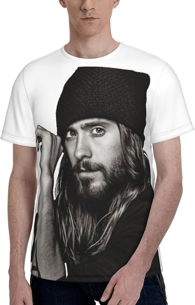 Jared Leto T Shirt Men's Summer Fashion Casual Round Neck Short Sleeve Cotton Tee Top