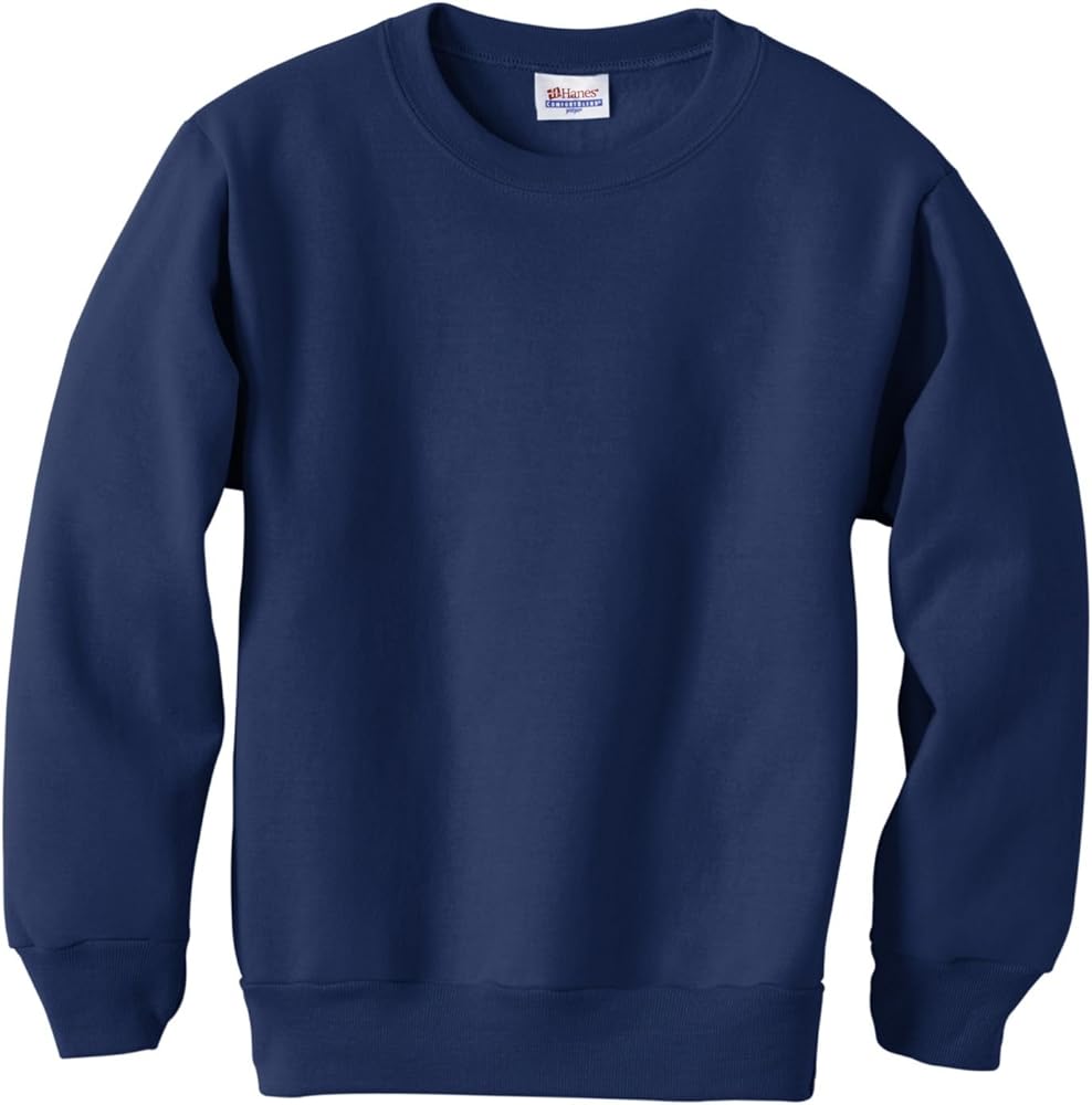 Hanes ComfortBlend EcoSmart Boy`s Crewneck Sweatshirt Navy