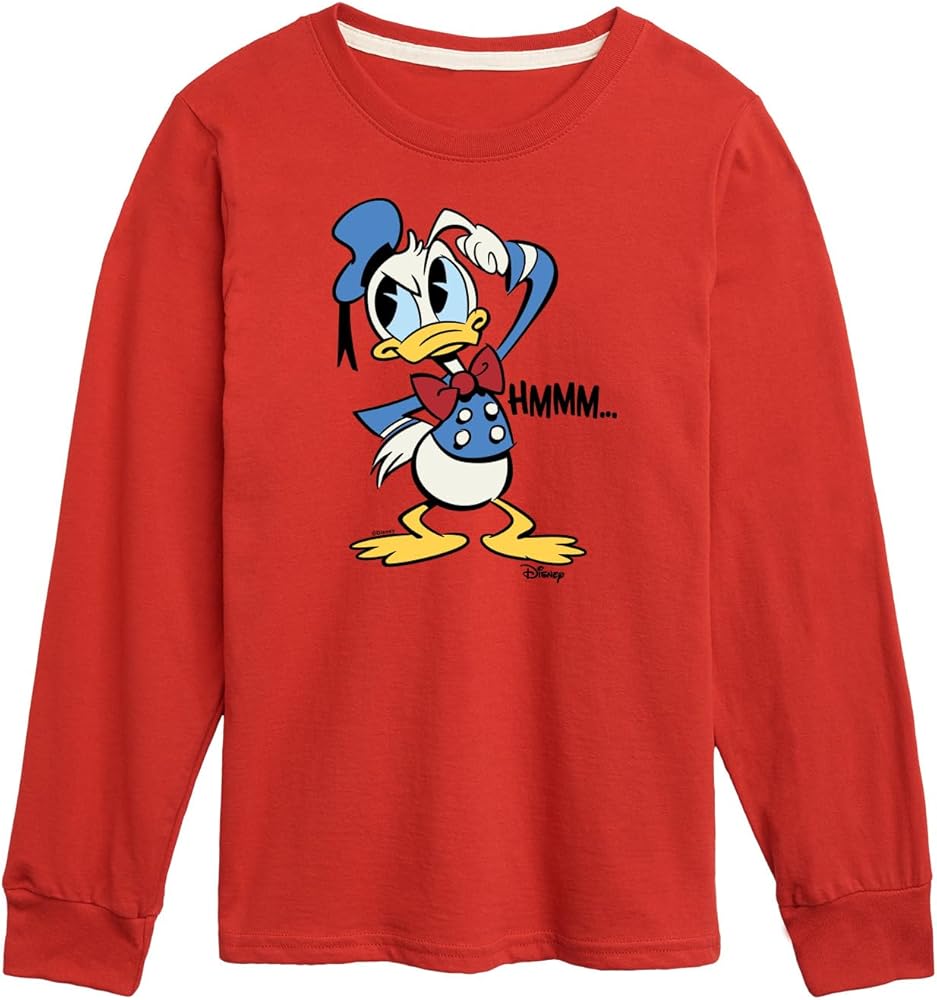 Disney Donald Duck - Hmmm… - Youth Long Sleeve Graphic T-Shirt