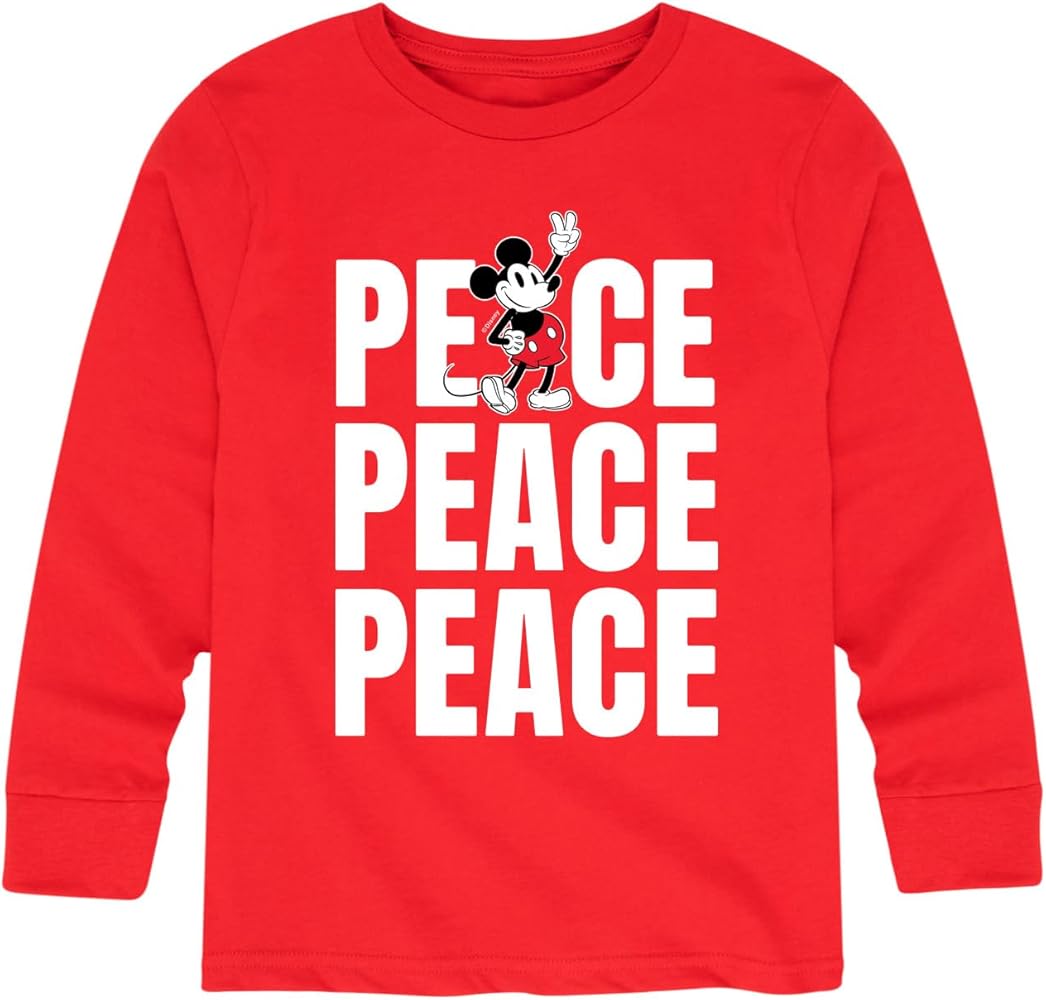 Disney Mickey & Friends - Mickey Peace - Toddler and Youth Long Sleeve Graphic T-Shirt