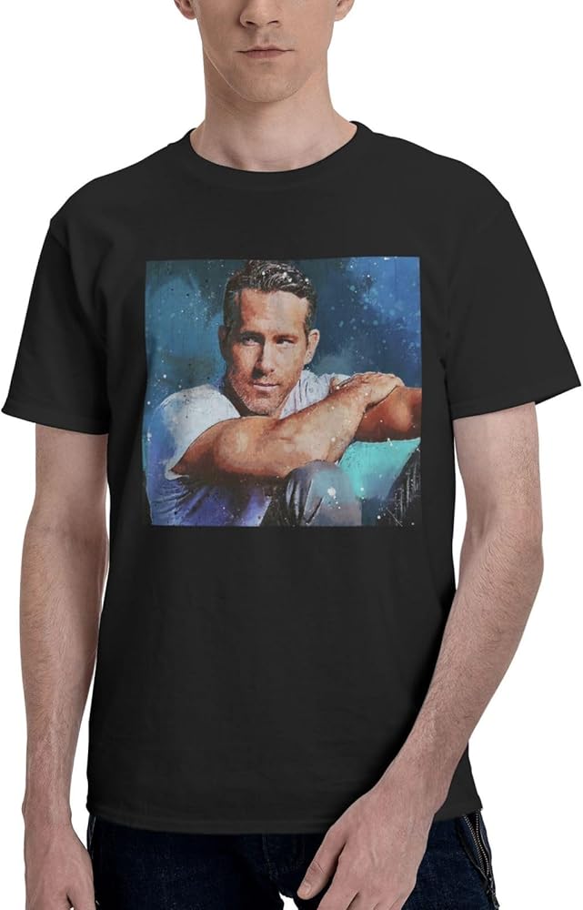 Ryan Reynolds T Shirt Men's Lightweight Soft Short Sleeve Casual Basic Round Neck Tee Tops