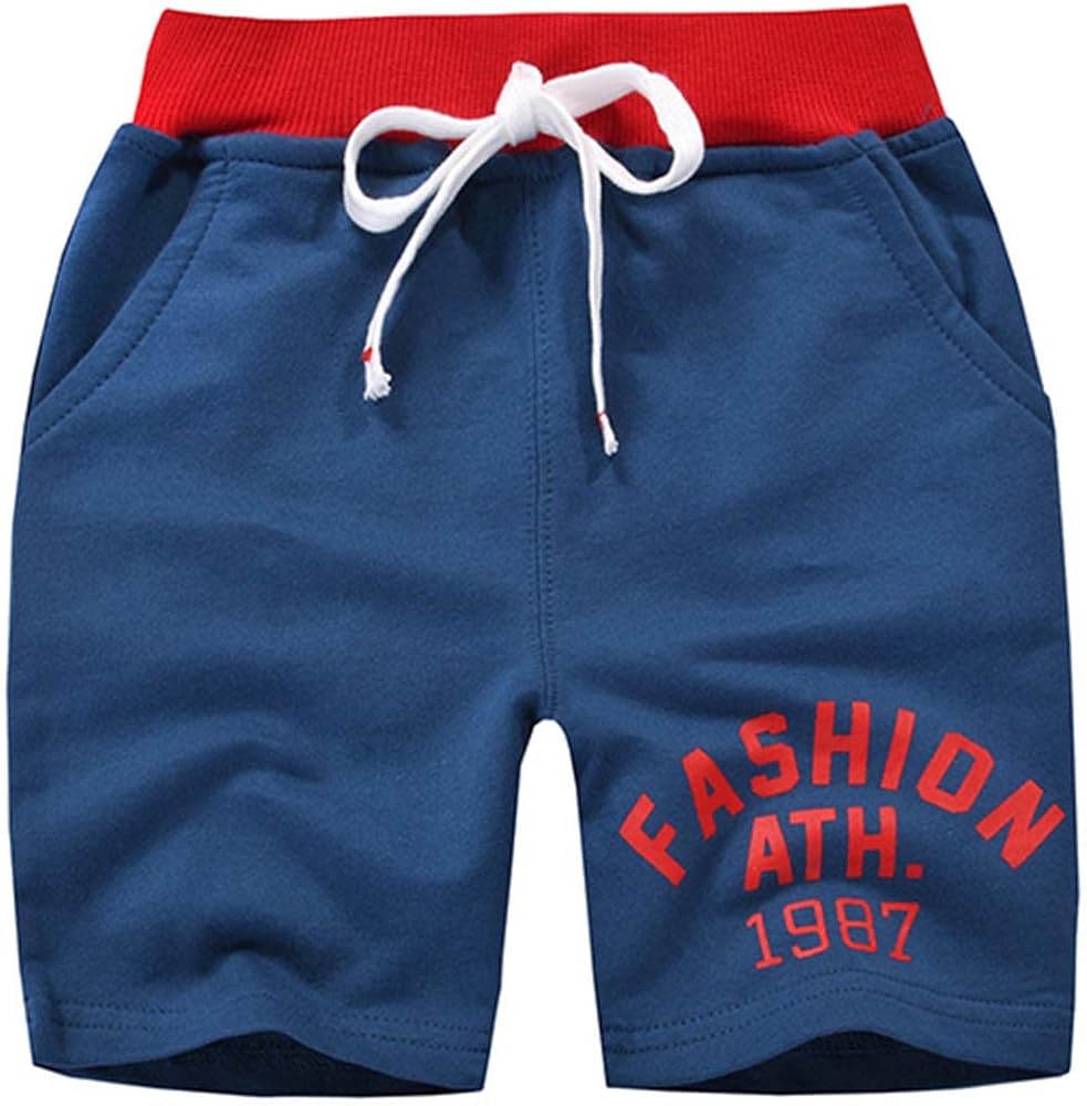 Sinifer Toddler Children Boys Pull On Cartoon Numbers Prints Pockets Sports Casual Pants Shorts