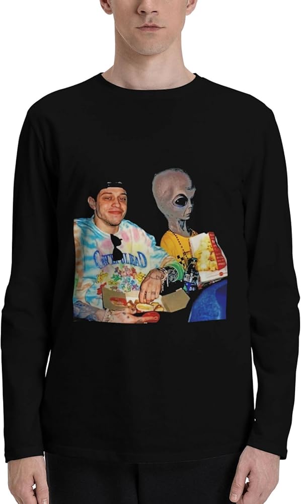 Pete Davidson T Shirts Mens Loose Fit Casual Athletic Long Sleeve Crew Neck Cotton T Shirts Tops