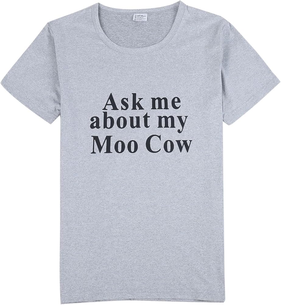 Boys Tops Size 8 ASK ME about MY MILK COW Children's Novelty Funny Humor Flip T Shirt Round Neck Short Sleeved T