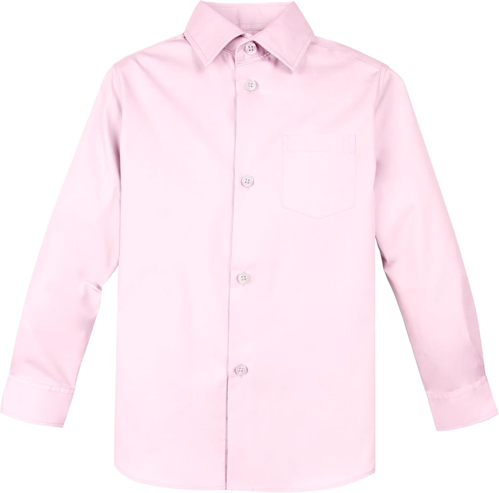 Spring Notion Boys' Long Sleeve Dress Shirt for Boys Kids Toddlers