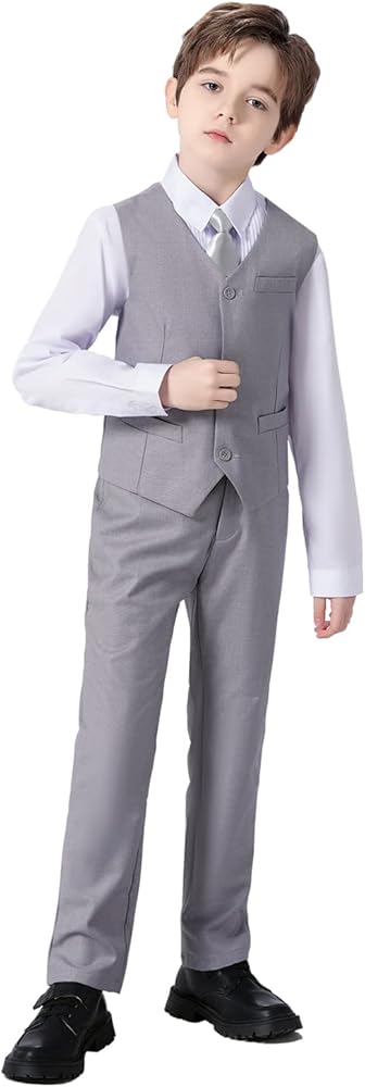 Boys Suits Kids Formal Dress Suit Vest and Pant Set for Wedding