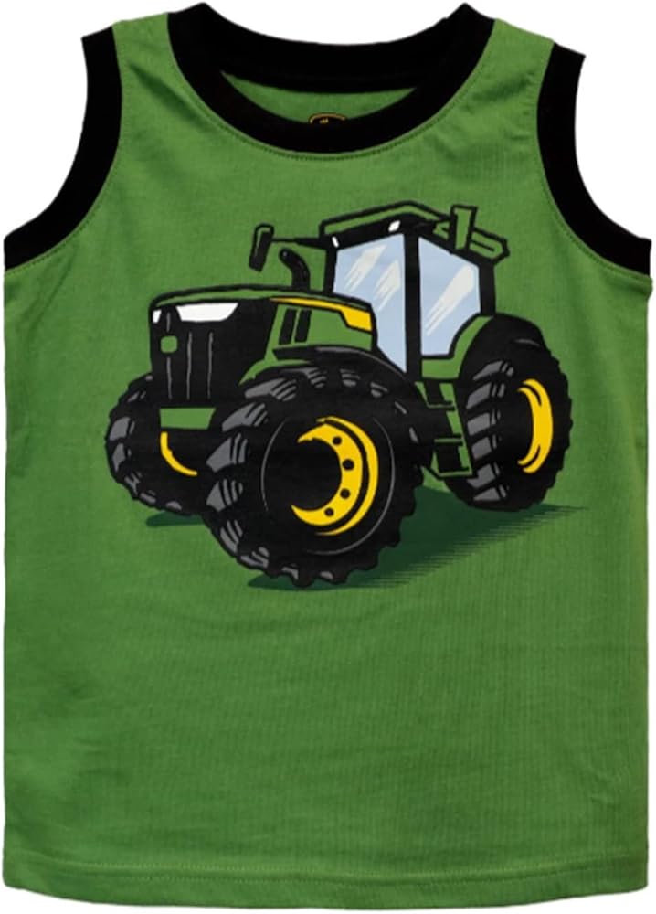 John Deere Green Sleeveless Muscle Tractor T-Shirt Sizes 2T 3T 4T