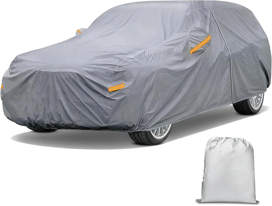 Nilight Car Cover Waterproof All Weather fo SUV, Heavy Duty Outdoor Full Cover Rain Sun UV Protection with Zipper Cotton, Extra Thick Car Covers,Universal Fit for SUV Jeep-Length (191" to 200")