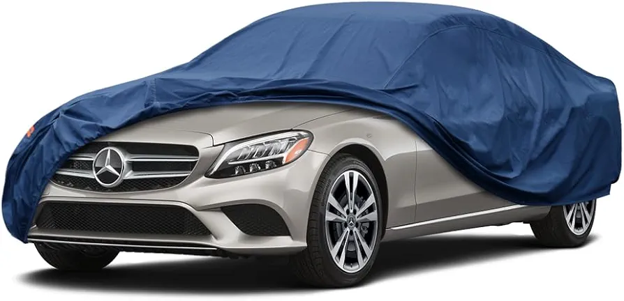 Heavy Duty Car Cover Custom Fit Mercedes Benz C Class (2004-2024), Waterproof All Weather Resistant Outdoor Sun Rain Dust Snow Protection with Anti-Theft Lock.