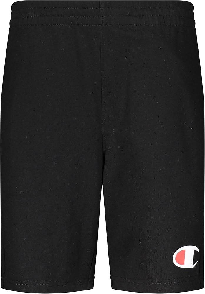 Champion Boys French Terry Short Kids Clothes (Black C, Small)