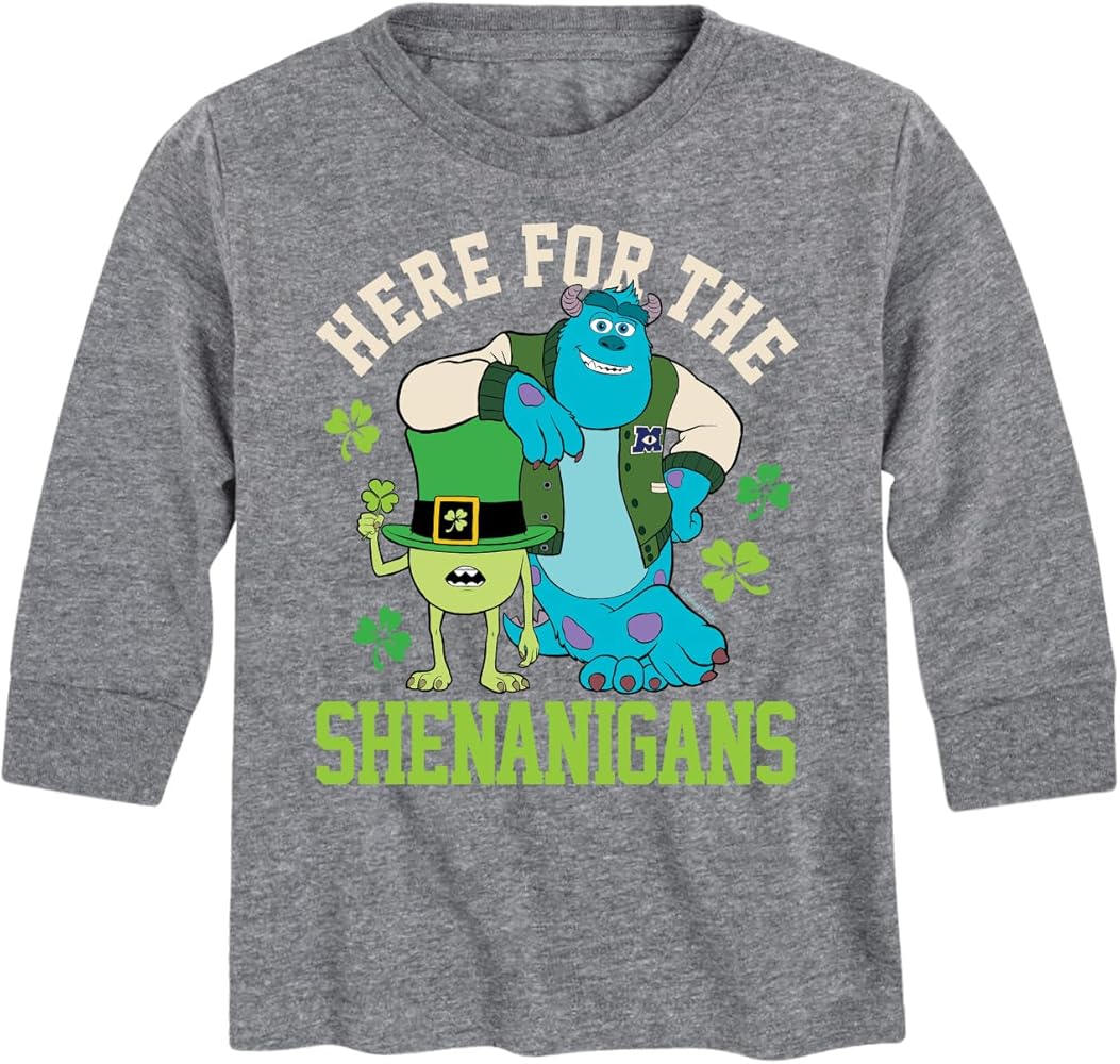 Disney Monsters Inc - Here The Shenanigans - Toddler and Youth Long Sleeve Graphic T-Shirt