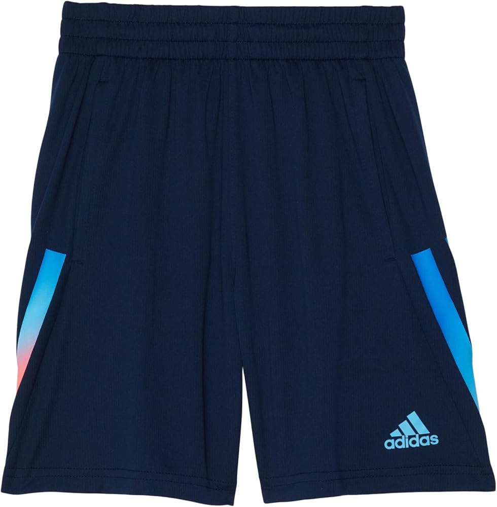 adidas Boy's Gradient 3-Stripes Shorts (Big Kids) Navy LG (14/16 Big Kids)