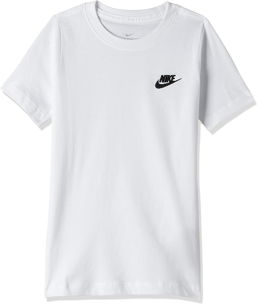 Nike Boy's Sportswear Futura T-Shirt (X-Small, White/Black)