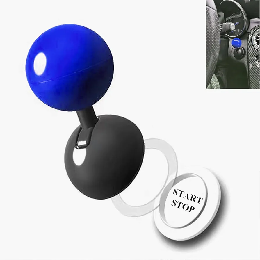 Push Start Button Cover, Car Push to Start Button Rocker Car One Button Start Lever Car Engine Start Button Cover Suitable for The universal car start button (blue)