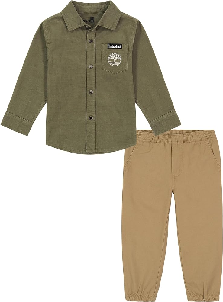 Timberland boys 2 Piece Long Sleeve Woven Shirt Set