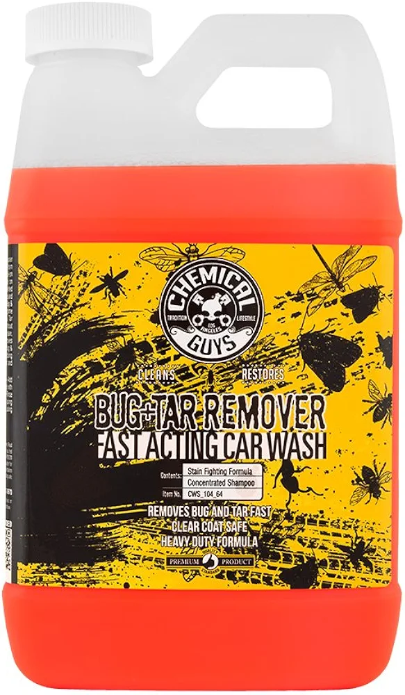 Chemical Guys CWS_104_64 Concentrated Bug and Tar Remover Car Wash Soap (Works with Foam Cannons, Foam Guns or Bucket Washes) Safe for Cars, Trucks, Motorcycles, RVs & More, 64 fl. Oz (Half Gallon)