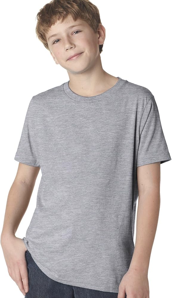 Next Level Big Boys' Comfort Fashion Rib Jersey Crew T-Shirt, Hthr Gray, X-Large